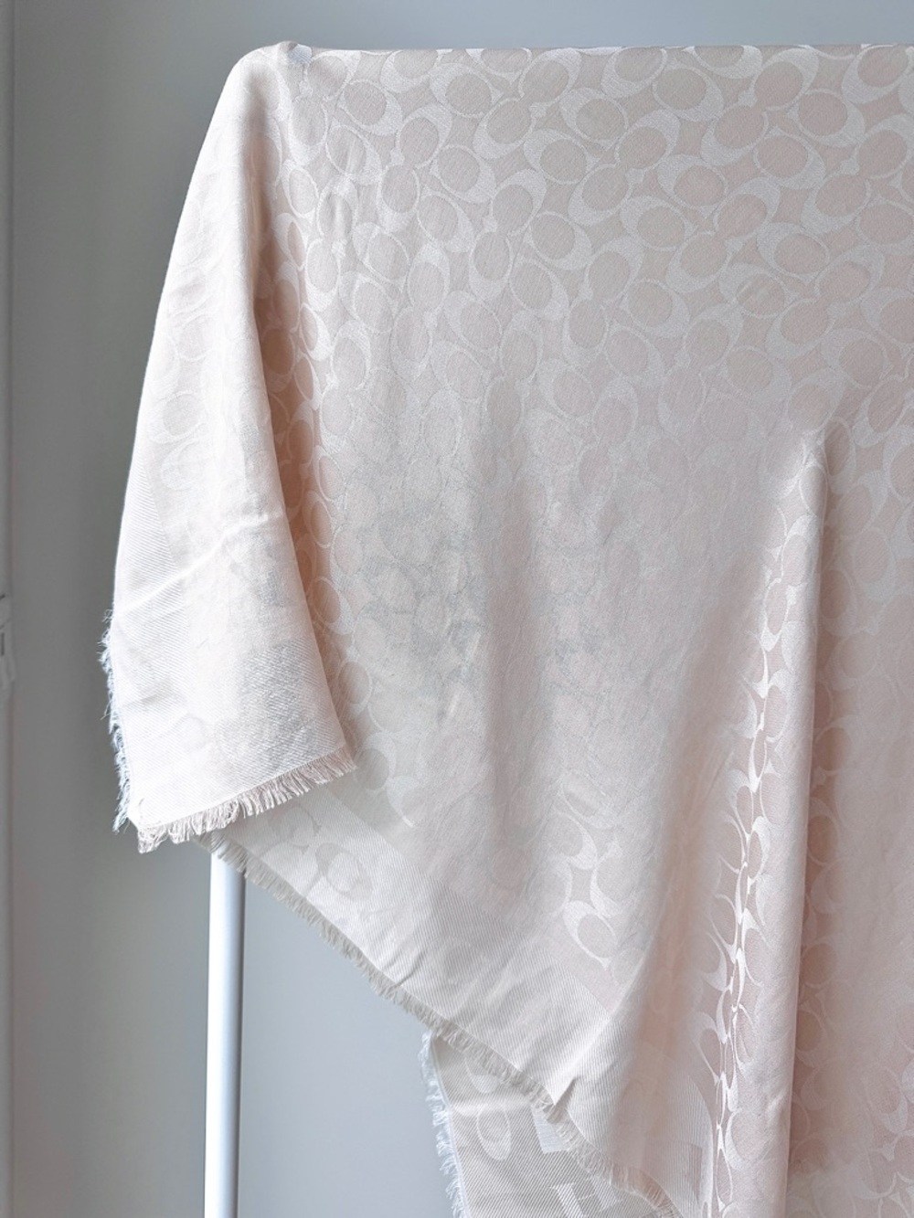 Coach Signature Jacquard Scarf- Blush Pink - Picture 2 of 4